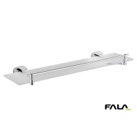 Полиця настінна скляна FALA, l= 52 см; металевий каркас, покритий хромом; кріплення дюб/шуруп (DW)