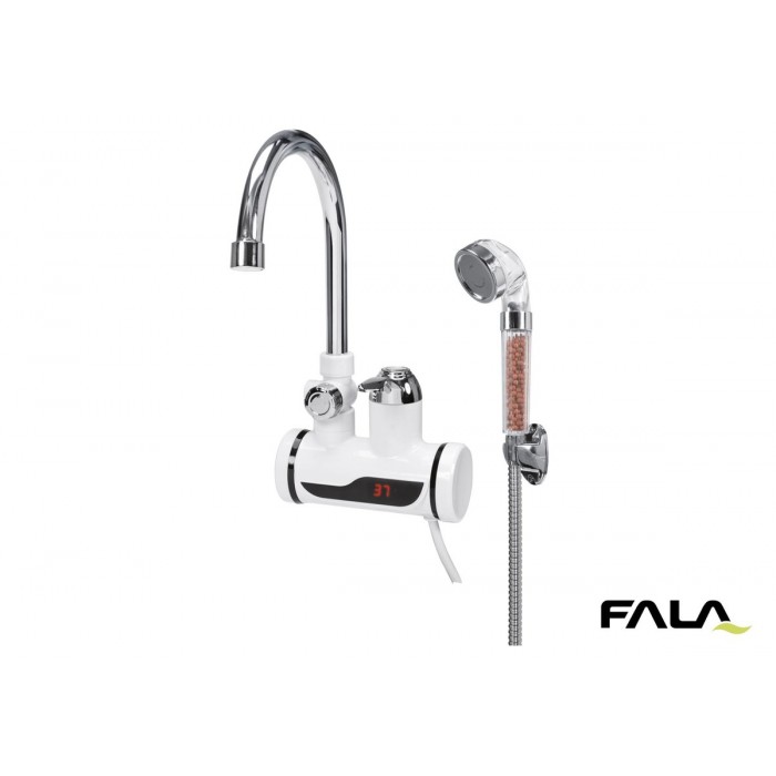 Нагрівач води з LCD-дисплеєм KALTA-4 FALA: 3кВт,до 60°С,тиск 0.1-0.6МПа,кабель-1.2 м + душовий компл