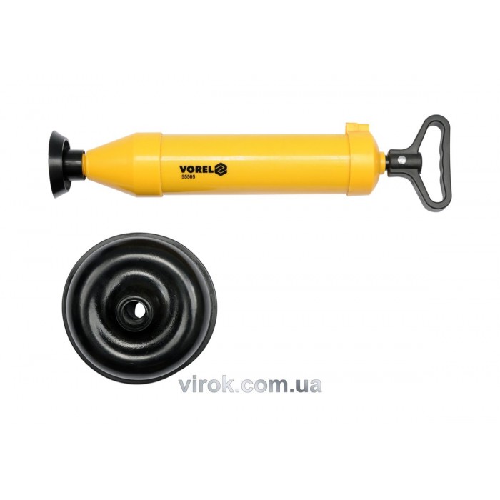 Помпа ручна для прочистки каналізаційних труб з насадками VOREL  Ø= 65, 155 мм [24/144]