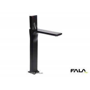 Змішувач води FALA для умивальника високий "NOIR 2" з кульовим регулятором, латунний корпус [12]