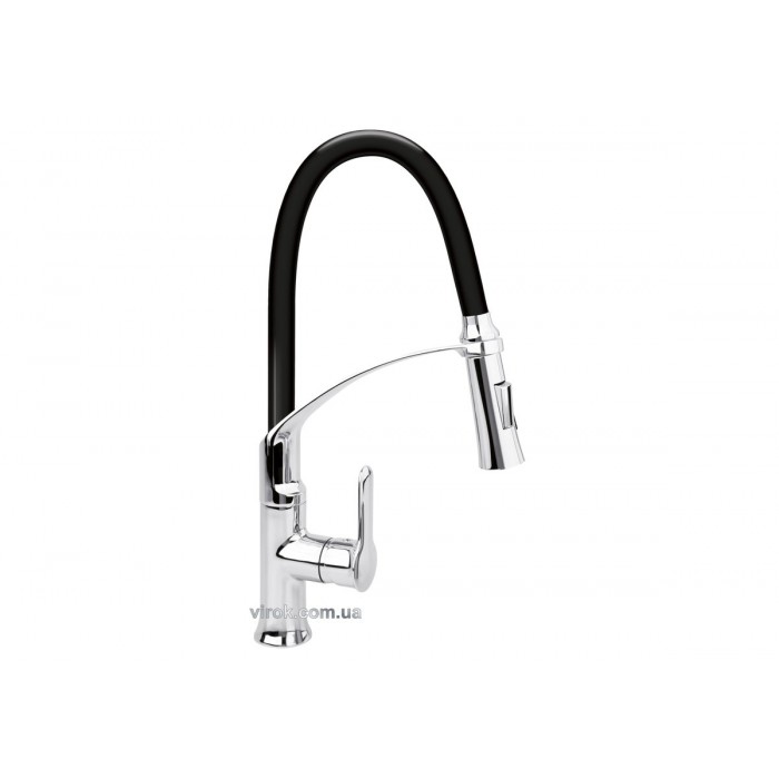 Змішувач води FALA "FLEXIBLE-2" для раковини з гнучкою чорною лійкою, регулюв. потоку води, l=60 см