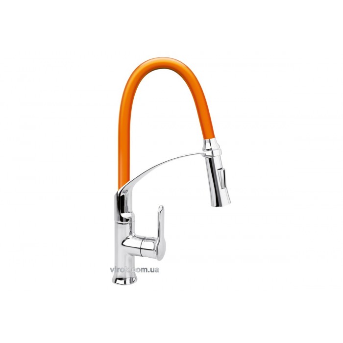 Змішувач води FALA"FLEXIBLE-2"для раковини з гнучкою оранжевою лійкою,регулюв.потоку води,l=60см(DW)