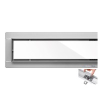 Трап підлоговий для душу з нержавіючої сталі "WHITE GLASS" FALA; 70х 7х 7 см [6]