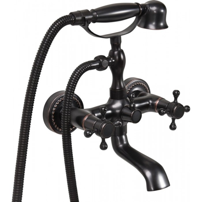 Змішувач води FALA для ванни і душу "RETRO BLACK 1" з 2-ма вентлями [12]