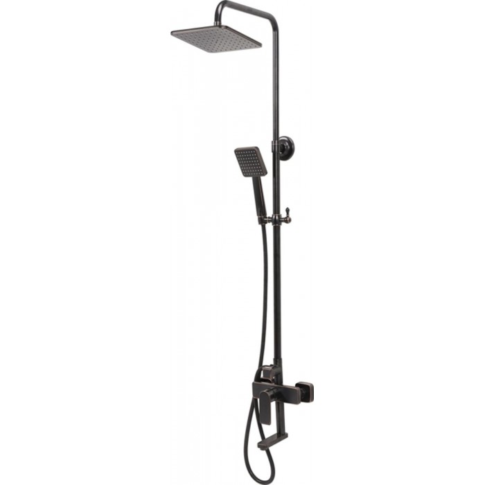 Душовий комплект з кульовим регулятором RETRO BLACK 3 FALA : 2 функції, регульована висота 95-130 см