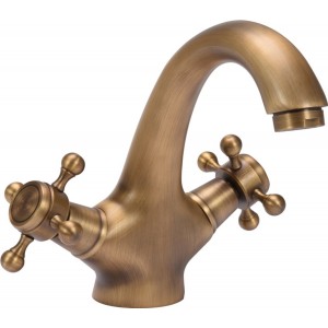 Змішувач води FALA для умивальника "RETRO BRONZE 1" з 2-ма вентлями [12]