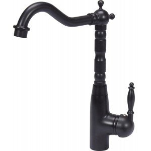 Змішувач води FALA для кухонної раковини "RETRO BLACK 1" з кульовим регулятором [12]