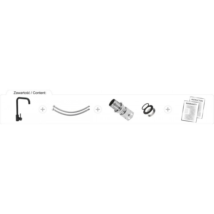 Змішувач води для раковини "STEELY BLACK 2" FALA з кульовим регулятором, чорний [10]