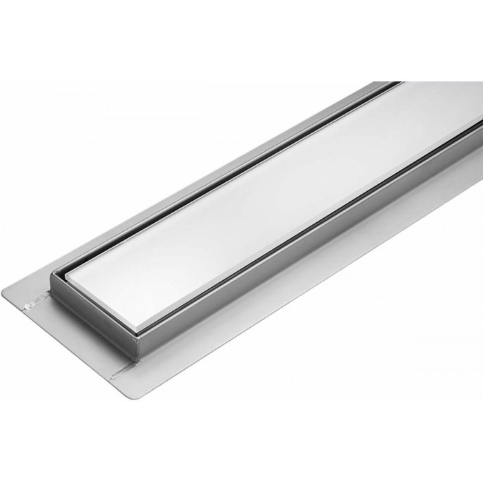 Трап підлоговий лінійний з нержавіючої сталі FALA WET-DRY WHITE GLASS; 60х 7х 2 см, сифон- 52 мм [6]