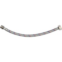Шланг водопровідний з опліткою з нерж сталі FALA l= 300 мм, Ø= 8/12, з'єднання F-1/2" х M-3/8" 1 МПа