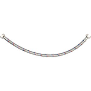 Шланг водопровідний з опліткою з нерж сталі FALA l= 400мм, Ø= 8/12, з'єднання F-3/8" х F-3/8" 1 МПа