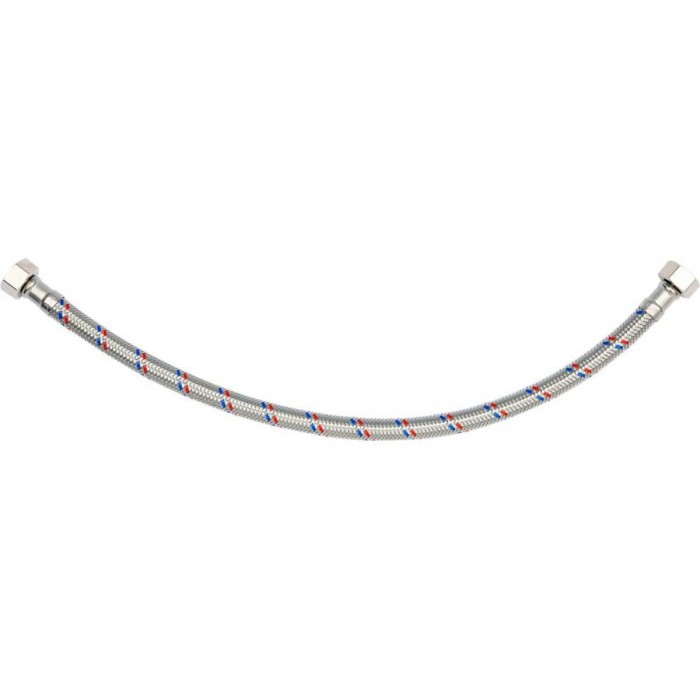 Шланг водопровідний з опліткою з нерж сталі FALA l= 400мм, Ø= 8/12, з'єднання F-3/8" х F-3/8" 1 МПа