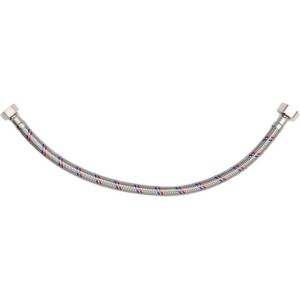 Шланг водопровідний з опліткою з нерж сталі FALA l= 400мм, Ø= 8/12, з'єднання F-1/2" х F-3/8" 1 МПа