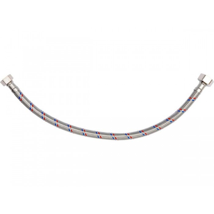 Шланг водопровідний з опліткою з нерж сталі FALA l= 400мм, Ø= 8/12, з'єднання F-1/2" х F-3/8" 1 МПа