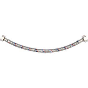 Шланг водопровідний з опліткою з нерж сталі FALA l= 300мм, Ø= 8/12, з'єднання F-1/2" х F-3/8" 1 МПа