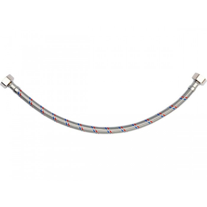 Шланг водопровідний з опліткою з нерж сталі FALA l= 400мм, Ø= 8/12, з'єднання F-1/2" х F-1/2" 1 МПа