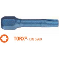 Насадка викруткова ударна USH Blue Shock : TORX T15 x 30 мм. Уп. 5 шт.