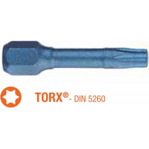 Насадка викруткова ударна USH Blue Shock : TORX T15 x 30 мм. Уп. 5 шт.