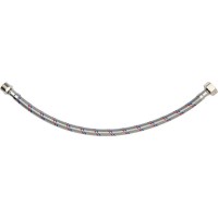 Шланг водопровідний з опліткою з нерж сталі FALA l= 400 мм, Ø= 8/12, з'єднання F-1/2" х M-3/8" 1 МПа