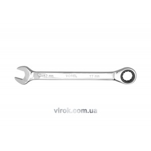 Ключ ріжково - накидний з тріщаткою VOREL Cr-V, М 17 мм [10/50]