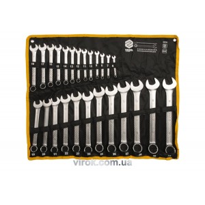 Ключі ріжково - накидні VOREL Cr-V на плахті, M 6-32 мм, Набір 25 шт. [4]