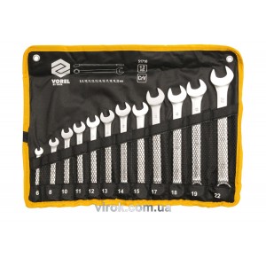 Ключі ріжково - накидні VOREL Cr-V на плахті, М 6-22 мм, Набір 12 шт. [20]