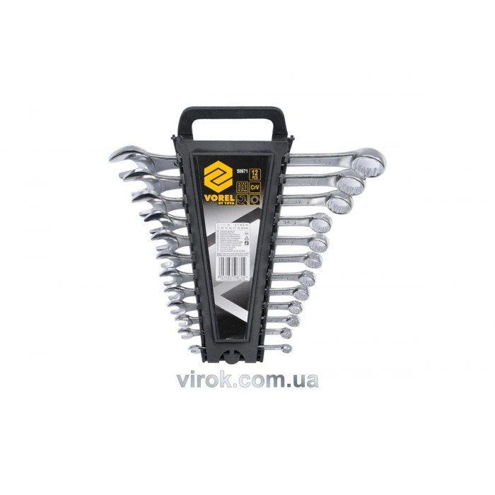 Ключі ріжково - накидні VOREL, М 6-22 мм, Набір 12 шт.  [2/20]