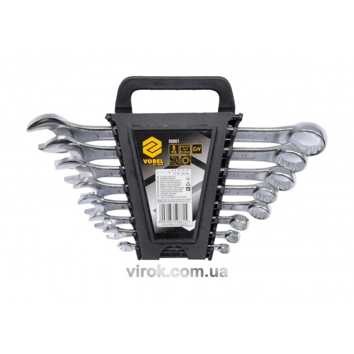 Ключі ріжково - накидні VOREL, М 6-22 мм, Набір 8 шт. [4/32]