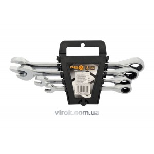 Ключі ріжково - накидні з тріщаткою VOREL, набір 4 шт. [10/20]