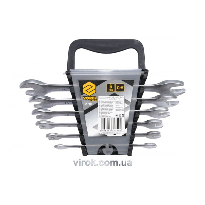 Ключі ріжкові VOREL Cr-V, М 6-17 мм, Набір 6 шт.  [4/40]