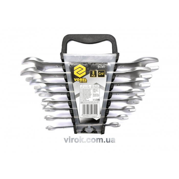 Ключі ріжкові VOREL Cr-V, М 6-22 мм, Набір 8 шт.  [4/24]