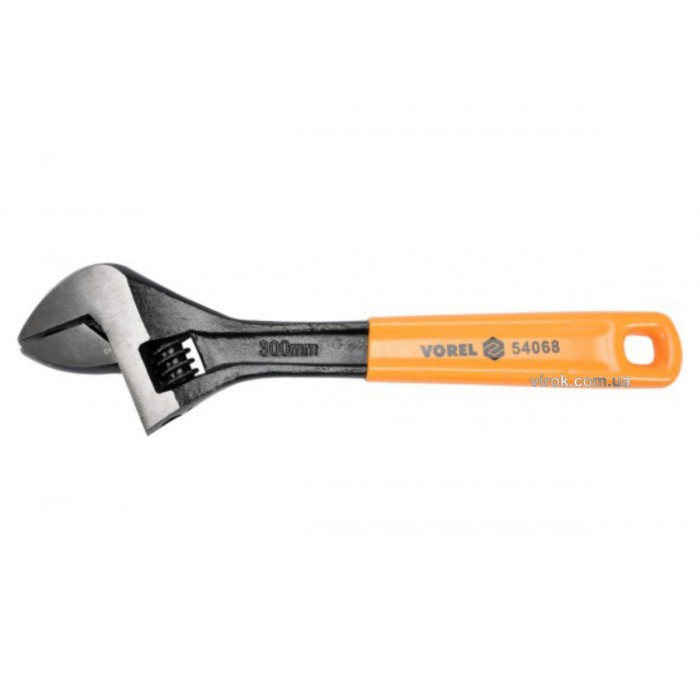 Ключ розвідний VOREL : L= 300 мм. з прогумованим руків'ям [24/576]