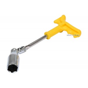 Ключ до свічок двигунів шарнірний VOREL : М21, пластикова ручка, l= 260 мм [20/40]