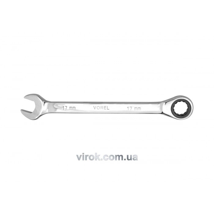 Ключ ріжково - накидний з тріщаткою VOREL Cr-V, М 15 мм [10/100]