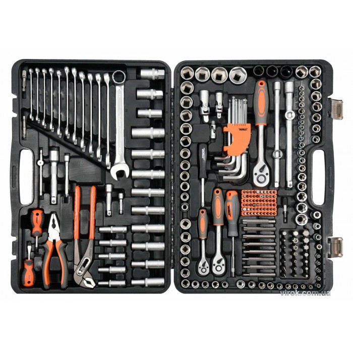 Набір головок торцевих, насадок STHOR : квадрат 1/2", 3/8", 1/4" з інструментами [225 Од.] [1]