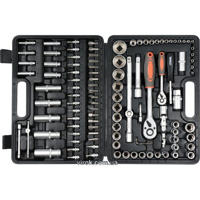 Набір головок торцевих, насадок STHOR : квадрат 1/2" з інструментами [108 Од.] [3/96]