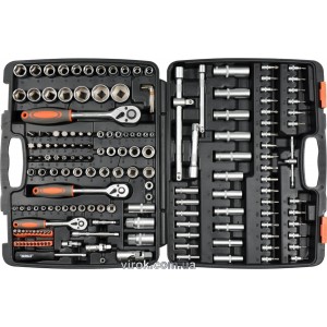 Набір головок торцевих, насадок STHOR : квадрат 1/2" з інструментами [173 Од.] [1/48]