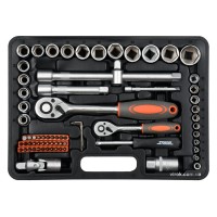 Набір головок торцевих, насадок STHOR : квадрат 1/2", 1/4" з інструментами [72 Од.] [4/96]