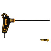 Ключ шестигранний з кульковим наконечником VOREL : тип "Т", HEX 3 x 100 x 72 мм, Cr-V 6150 [24/240]