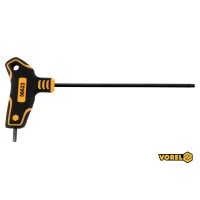 Ключ шестигранний з кульковим наконечником VOREL : тип "Т", HEX 4 x 150 x 89 мм, Cr-V 6150 [24/192]