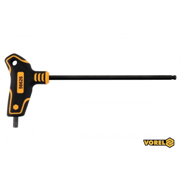 Ключ шестигранний з кульковим наконечником VOREL : тип "Т", HEX 7 x 200 x 111 мм, Cr-V 6150(DW)