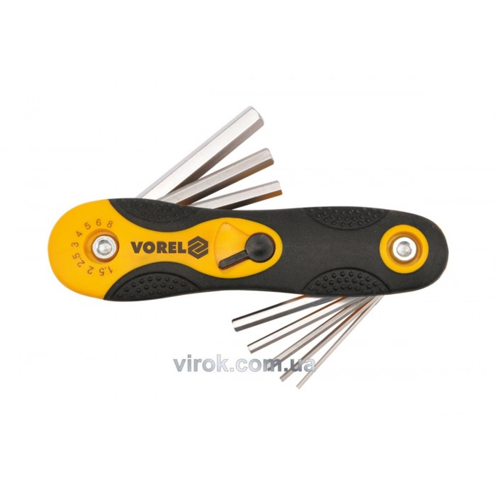 Ключ 6-гранний L-подібнний  VOREL : розкладний, М1.5-8 мм. Cr-V. 8 елем. [25/100]