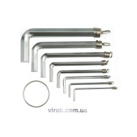 Ключі 6-гранні L-подібні VOREL : на кільці, М1,5-10 мм, Cr-V. Набір 10 Шт. [20/100]