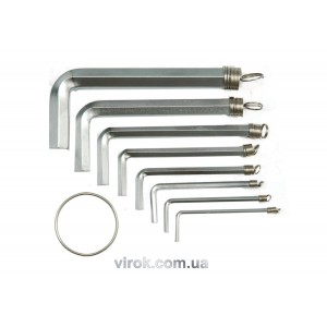 Ключі 6-гранні L-подібні VOREL : на кільці, М1,5-10 мм, Cr-V. Набір 10 Шт. [20/100]