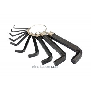 Ключі 6-гранні L-подібні VOREL : на кільці, М2-14. Набір 10 Шт. [20/40]