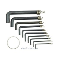 Ключі 6-гранні L-подібні VOREL : на кільці, М2,0-10 мм. Набір 8 Шт. [20/100]