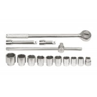 Набір головок торцевих VOREL : квадрат 3/4", М22-50 мм з тріщаткою та воротком [14 Од.] [2]