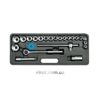 Набір головок торцевих VOREL : квадрат 1/2" з інструментами [24 Од.] [5]