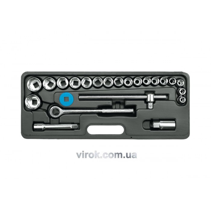 Набір головок торцевих VOREL : квадрат 1/2" з інструментами [24 Од.] [5]