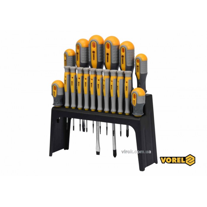 Набір викруток VOREL : SL, PH, TORX, Cr-V, 18 шт [10/120]